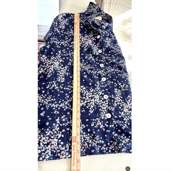 PAPINELLE Cotton/Silk Long Sleeve Pajama Set in Navy Cherry Blossom Print - M - Picture 10 of 15